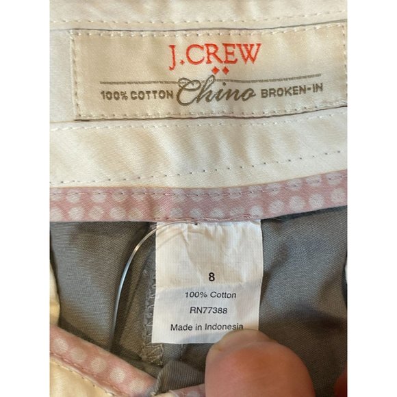 NWT J. Crew Womens Broken-in Chino Shorts 21760SP 100% Cotton City Fit Gray SZ 8 - Picture 9 of 10